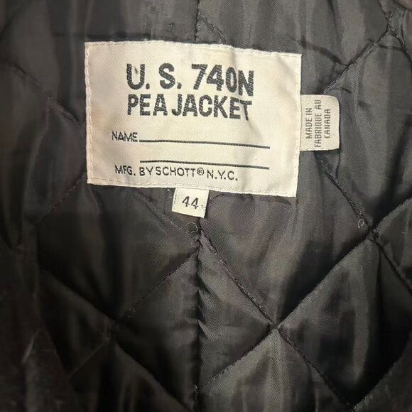 Men's Schott NYC U.S. 740N Pea Jacket Size 44 (XL) - Timeless Nautical Elegance! - Picture 2 of 5
